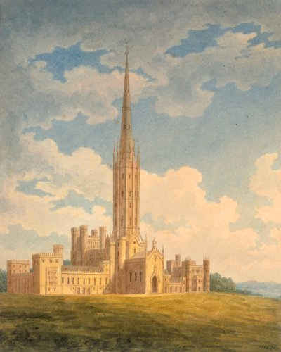 North-west view of Fonthill Abbey by Charles Wild
